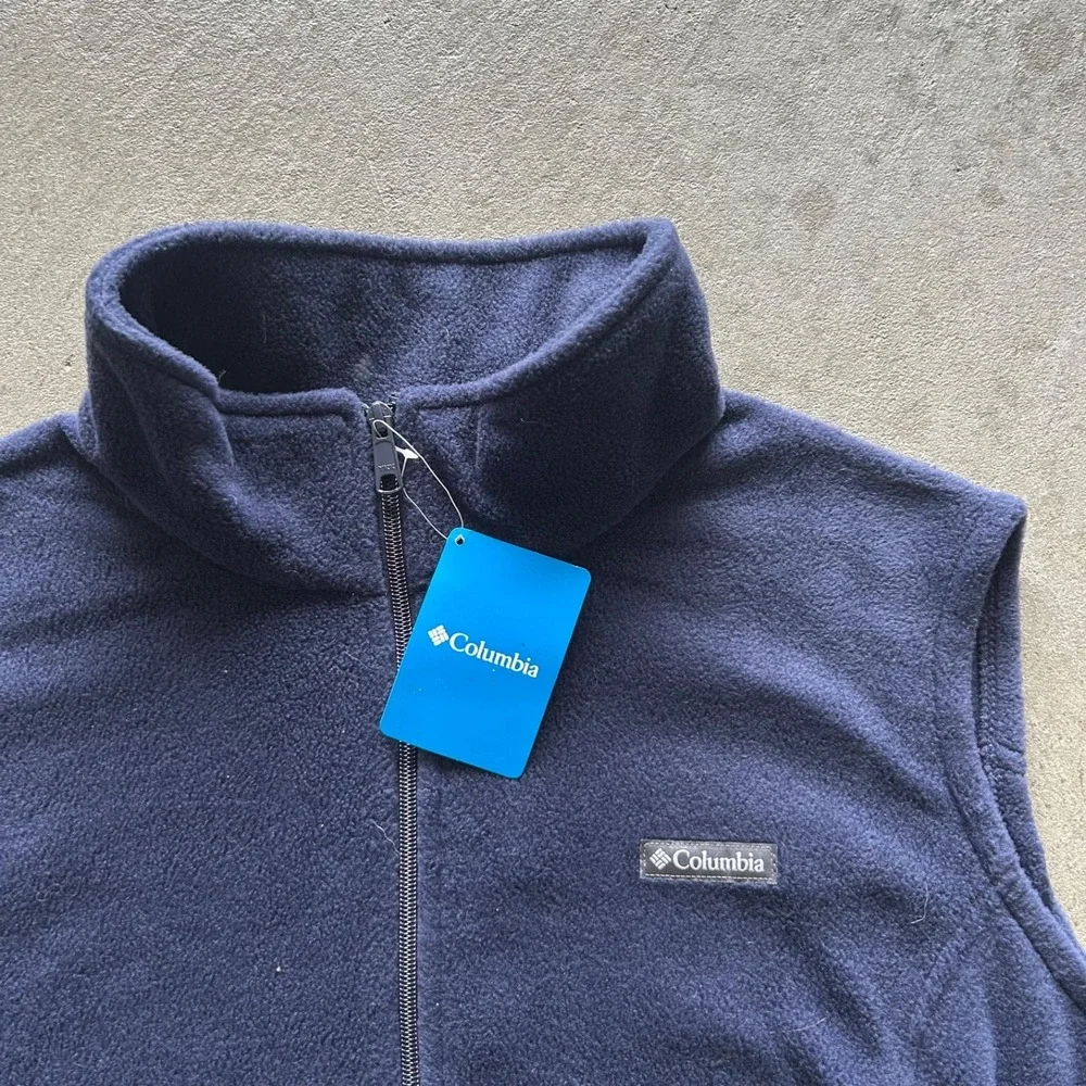 Columbia Sportswear Fleece Vest Womens Size 3XL Navy Blue Full Zip NEW WITH TAGS
